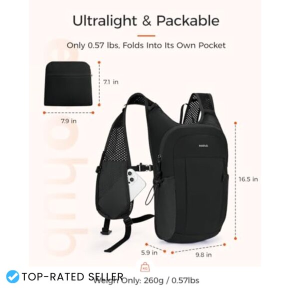 Lightweight Packable Hiking Daypack with Chest Strap Water Resistant Travel